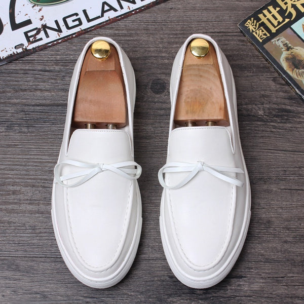 Low-top Leather Loafers Casual Lazy Shoes With One Pedal