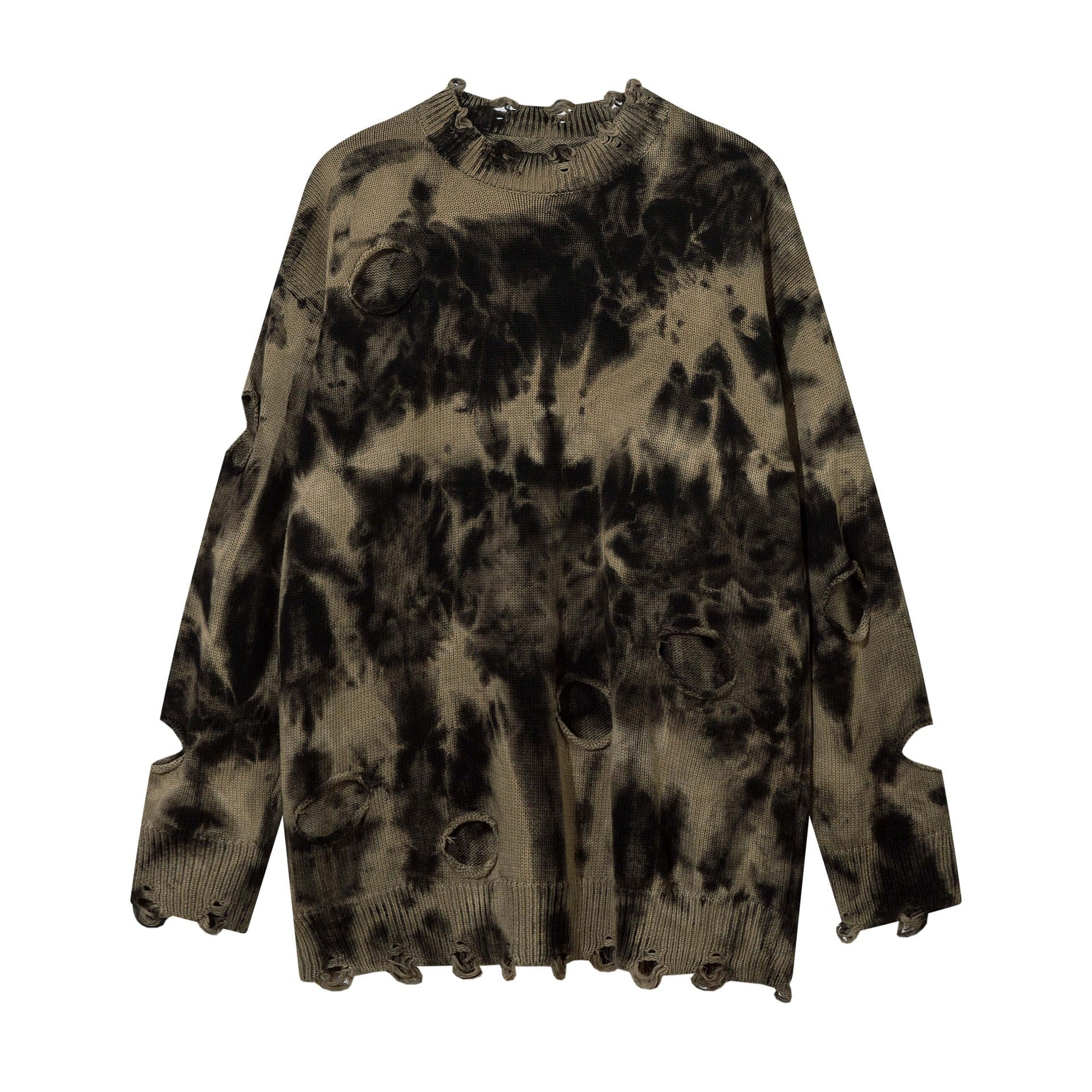 Maglione strappato tie-dye in stile mendicante americano di High Street