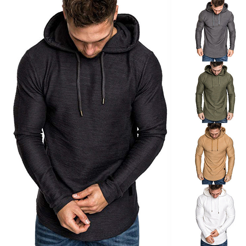 Men Hoodie Sweatshirt Casual Long Sleeve Slim Tops Gym T-shirt