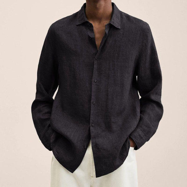 Long Sleeve Lapel Shirt Men's Loose Button Cardigan Shirt