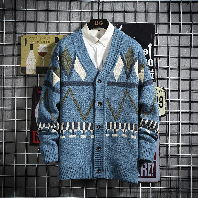 Men's Handsome Knit Youth Cardigan Sweater