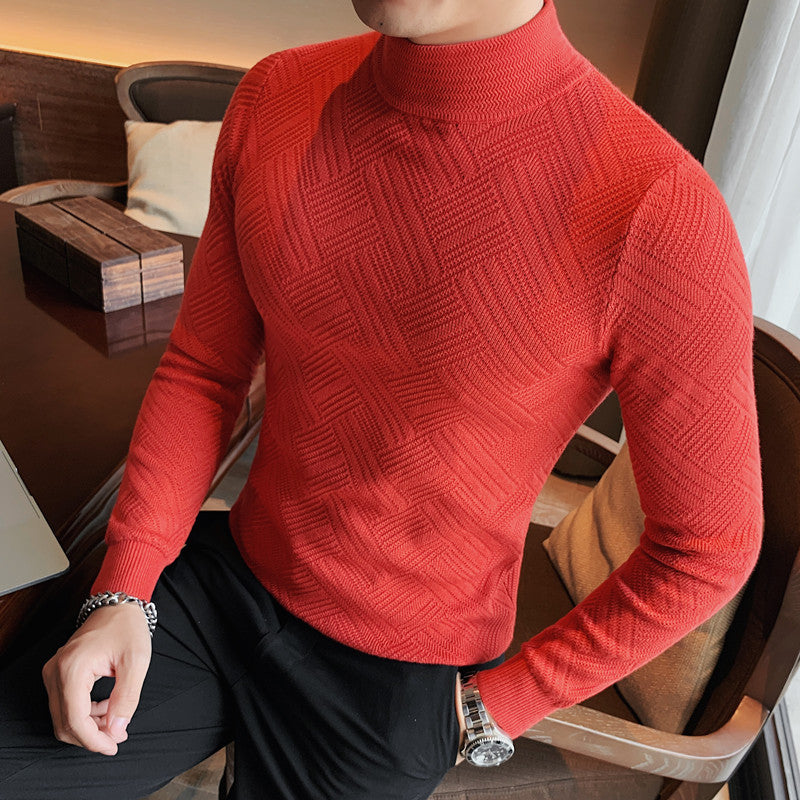 Men's Casual Slim-fit Half Turtleneck Sweater