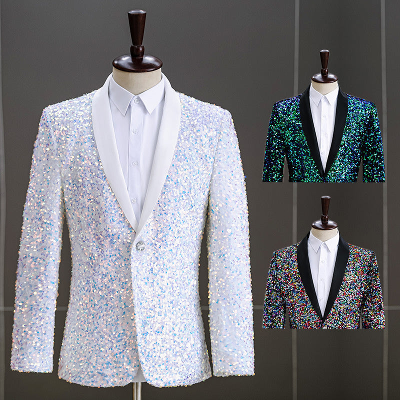 Men's Colorful Sequin Fashion-color suit Coat