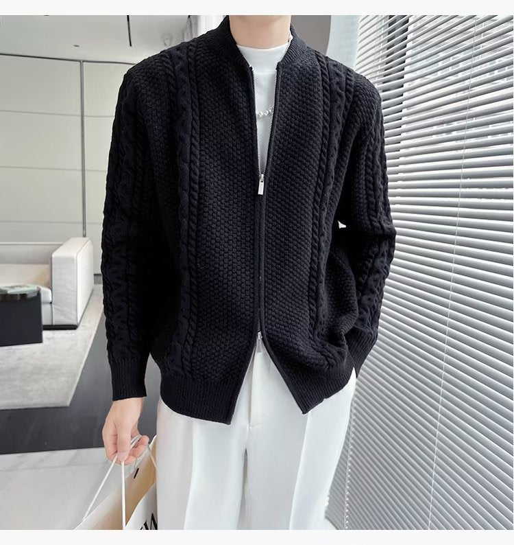 Zipper Knitted Cardigan For Men