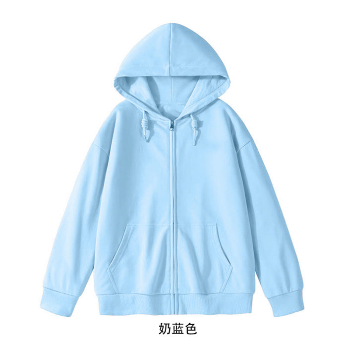 Long-sleeved Zipper Sweater Embroidered Hoodie