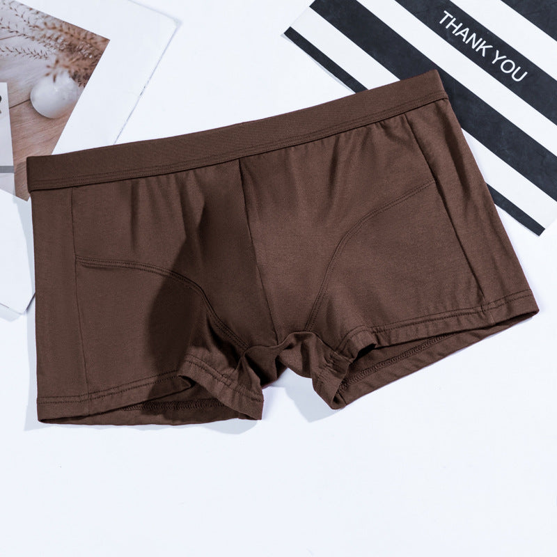 Men's Underwear Solid Color Boxers Breathable U Convex