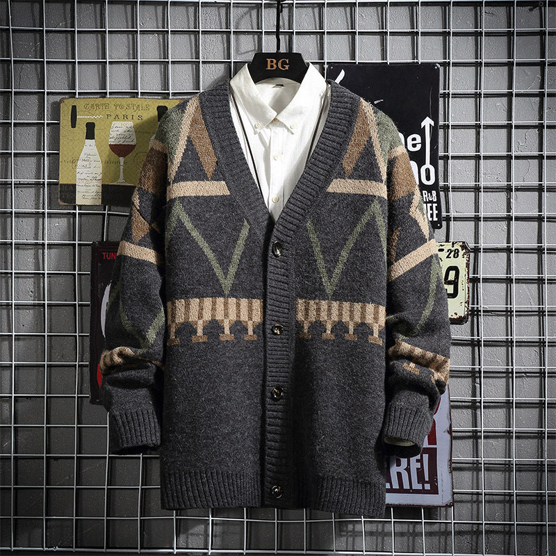 Men's Handsome Knit Youth Cardigan Sweater