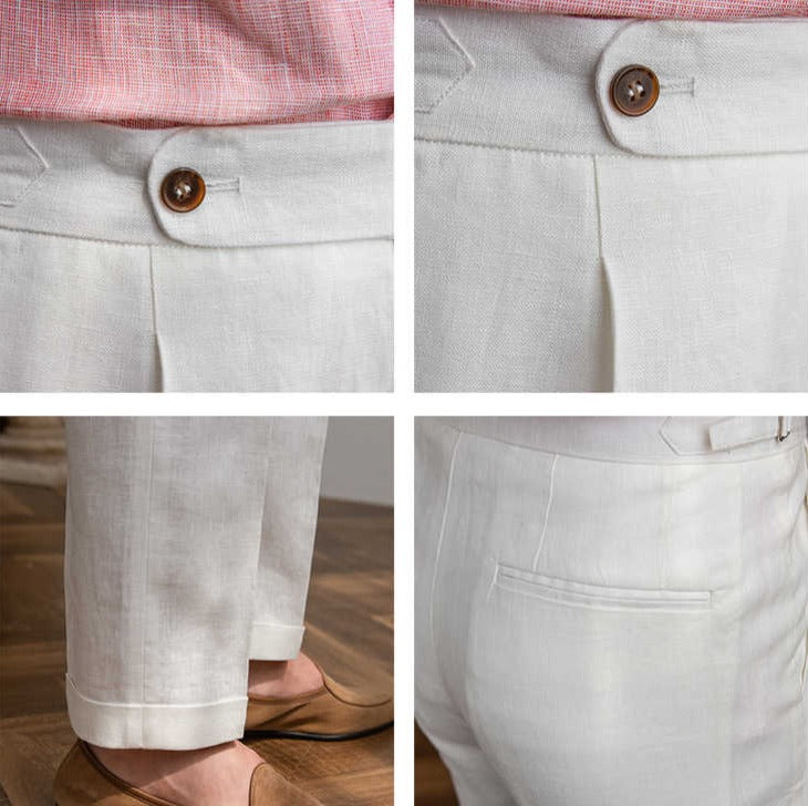 Monte Carlo Linen Pleated Trousers