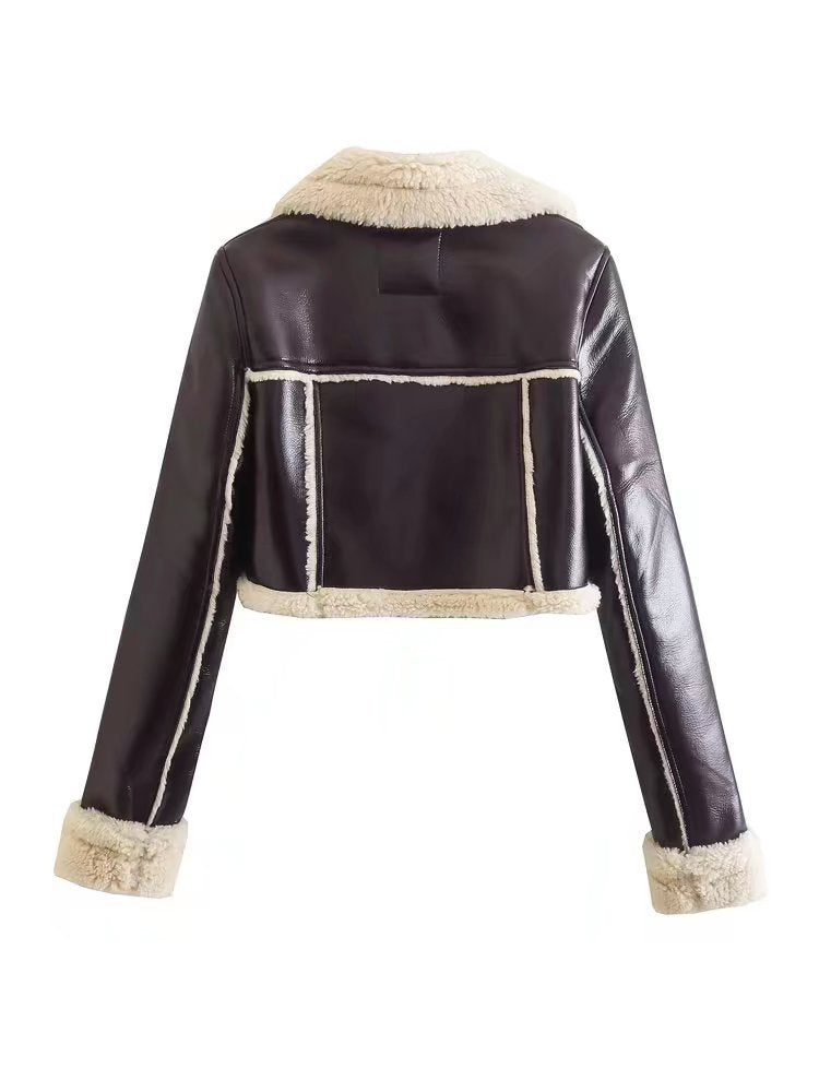 Women's Short Lapel Long Sleeve Slim Personality Jacket