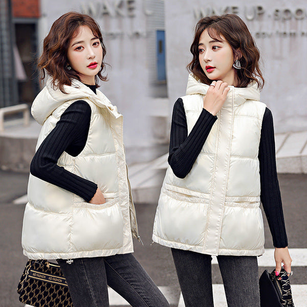 Westernized Hooded Vest Coat women