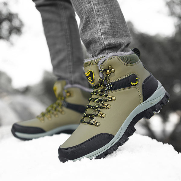 Winter Snow Boots Men Warm Plush Ankle Boots Hiking Lace-up boots