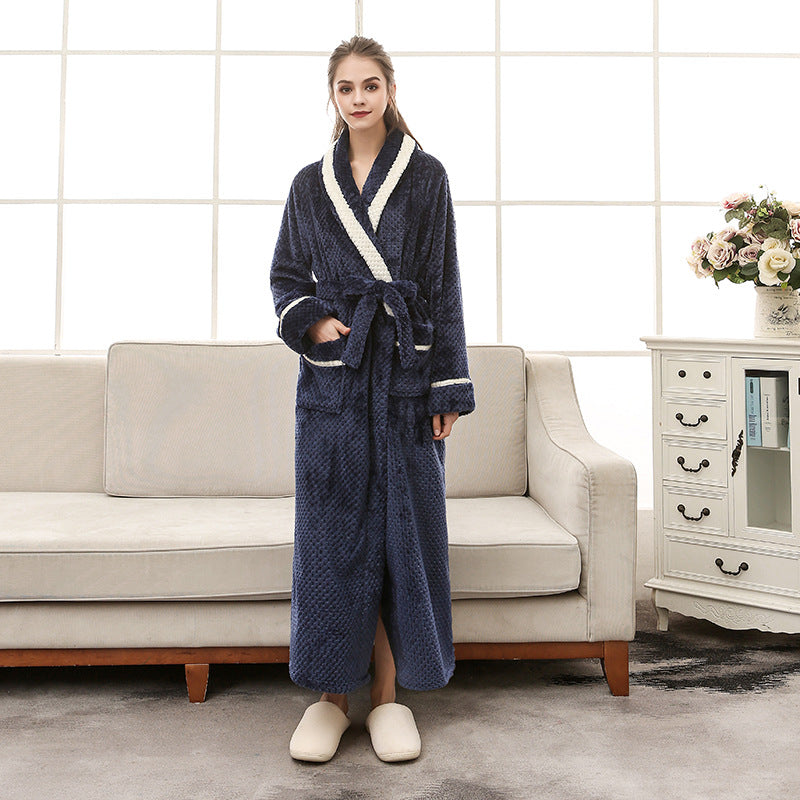 men & Women Pajamas Couple Gown Bathrobe Winter Robe loungewear