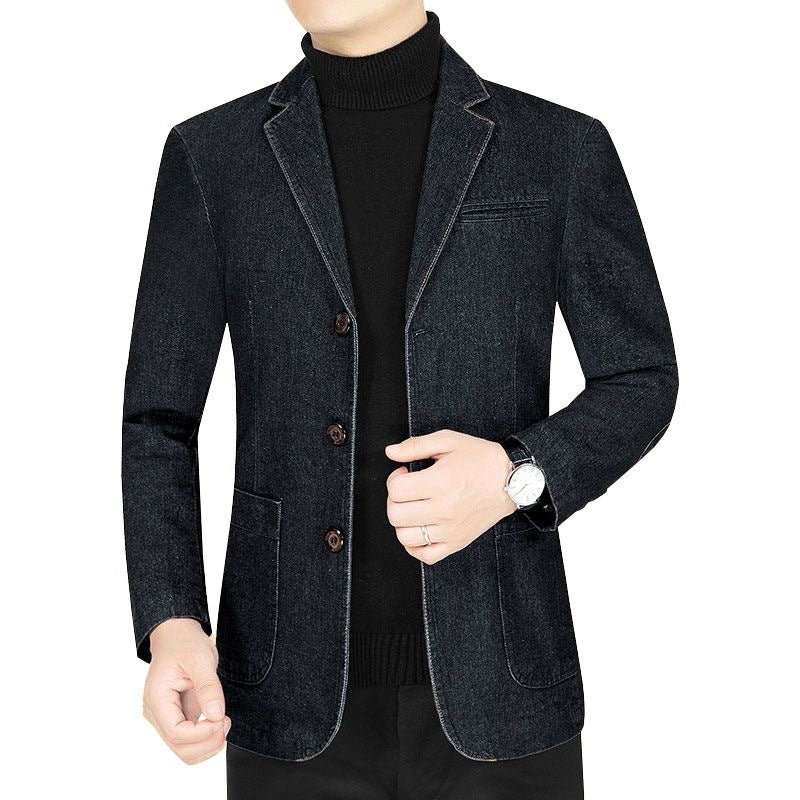 Spring And Autumn Men's Denim Suit Jacket