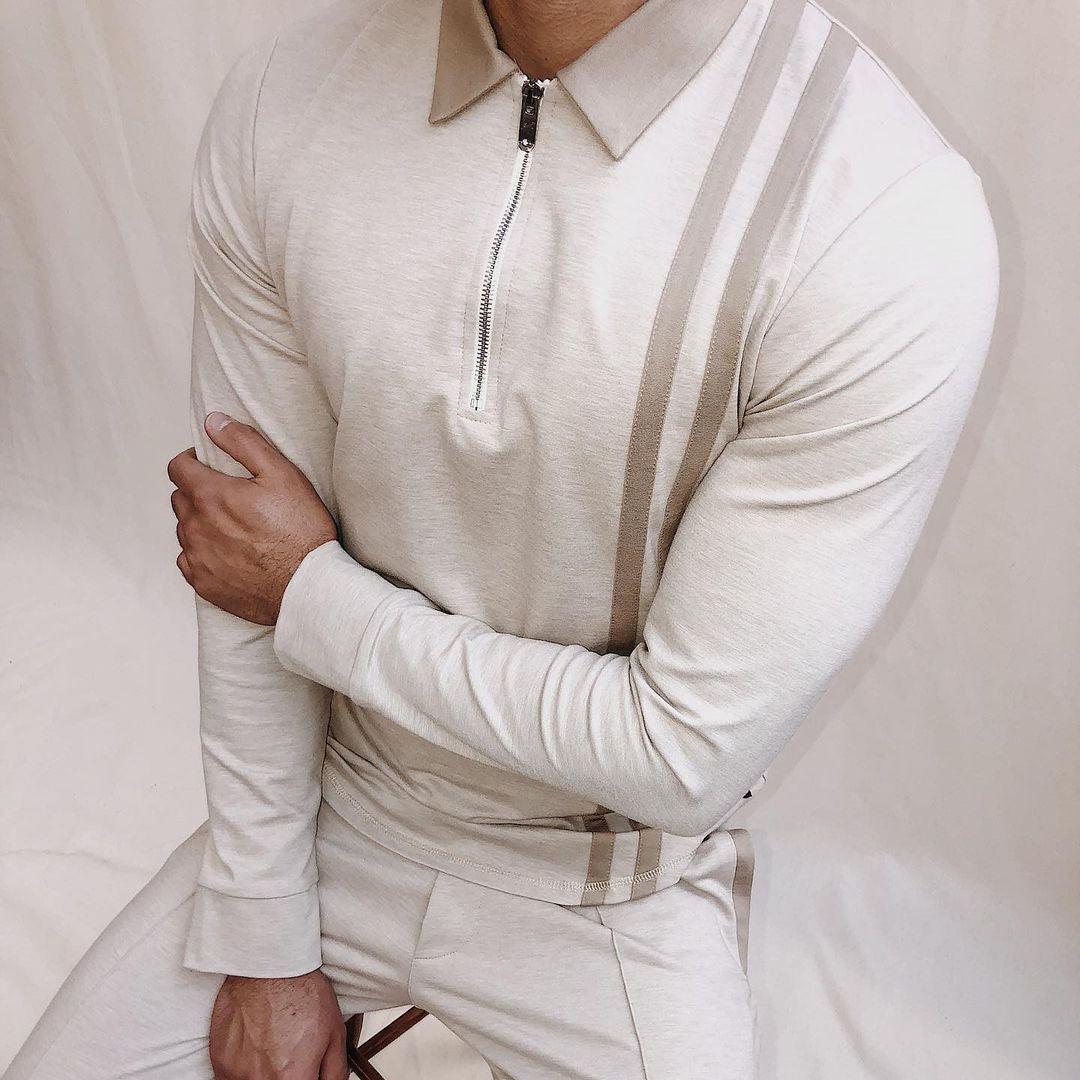 Striped Long-sleeved Men's T-shirt