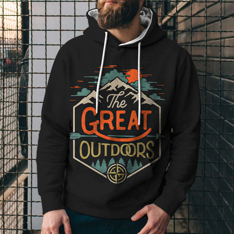 Digital Loose Print Hooded Sweatshirt