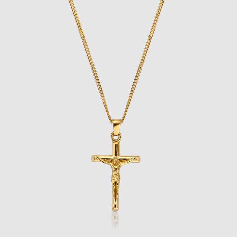 Stainless Steel Cross Pendant Punk Necklace