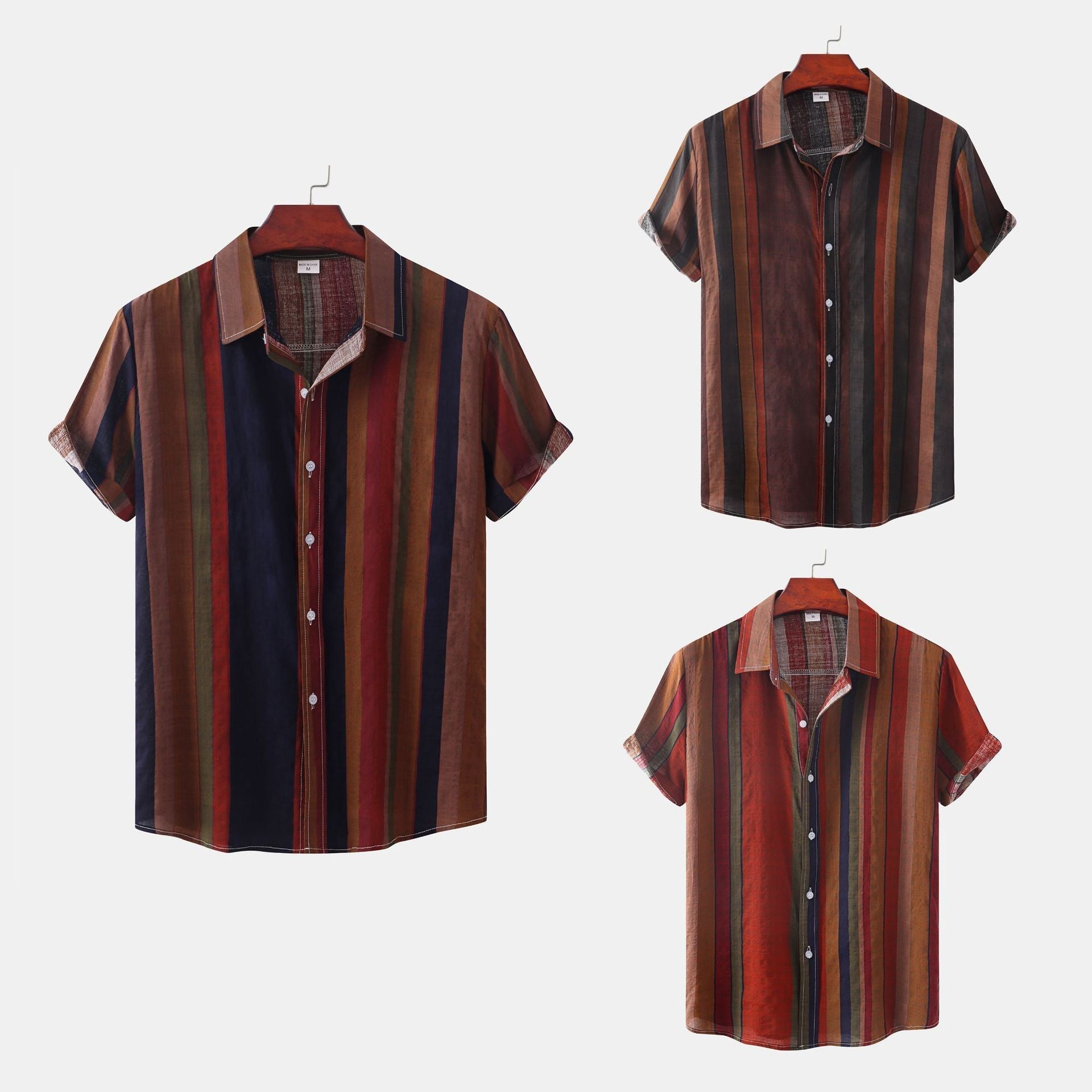 Summer Printing Casual Retro Shirt Men