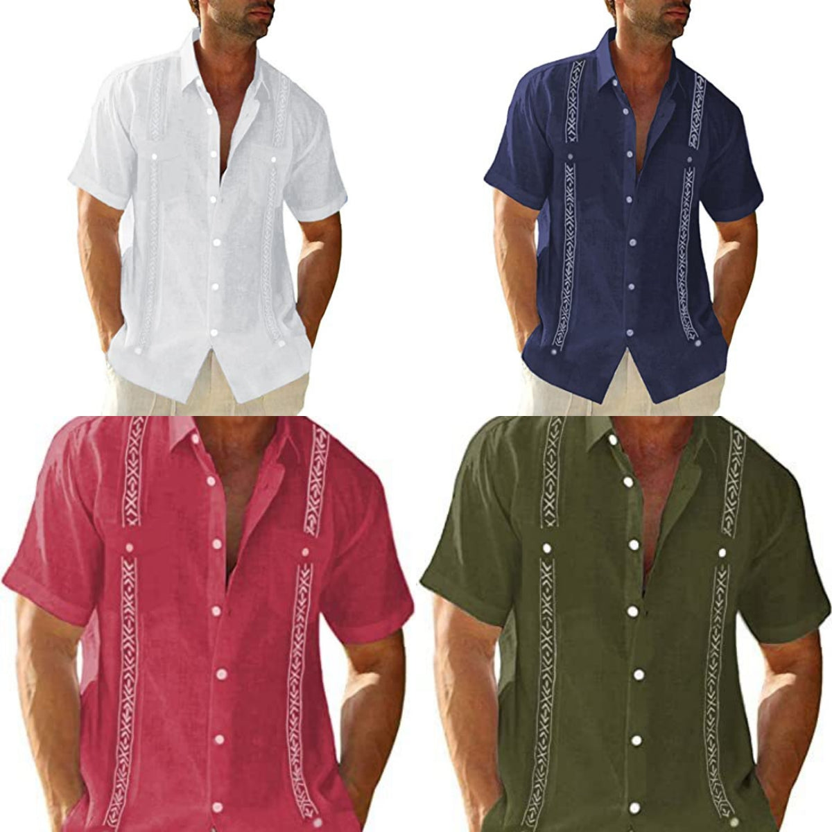 Men's Casual Guayabera Cuban Shirt