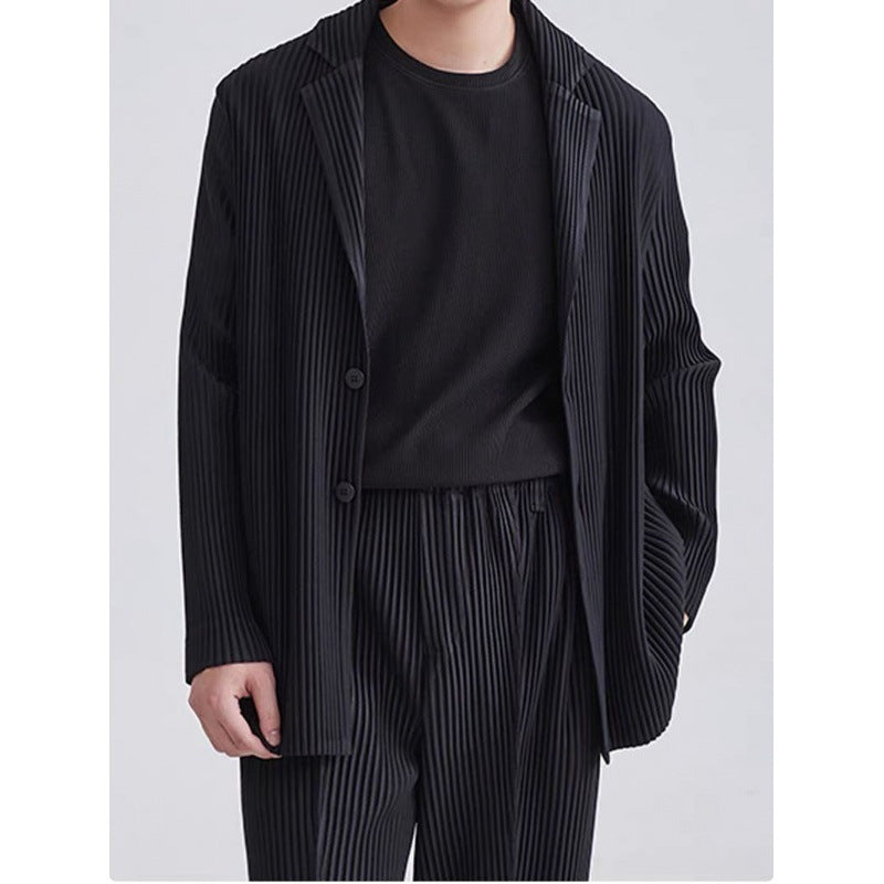 Sanzhai Pleated Suit Long-sleeved Men's Jacket