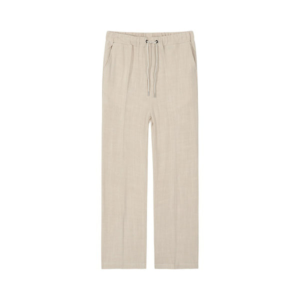 Men's Cropped Casual Cotton And Linen Trousers