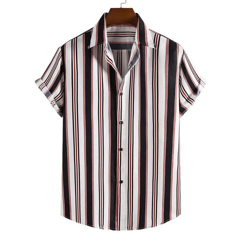 Summer Men's Striped Short-sleeved Shirt