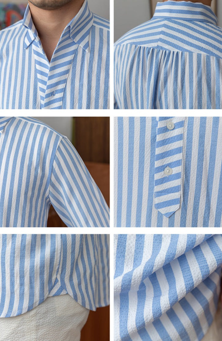 St. Tropez Seersucker Striped Shirt