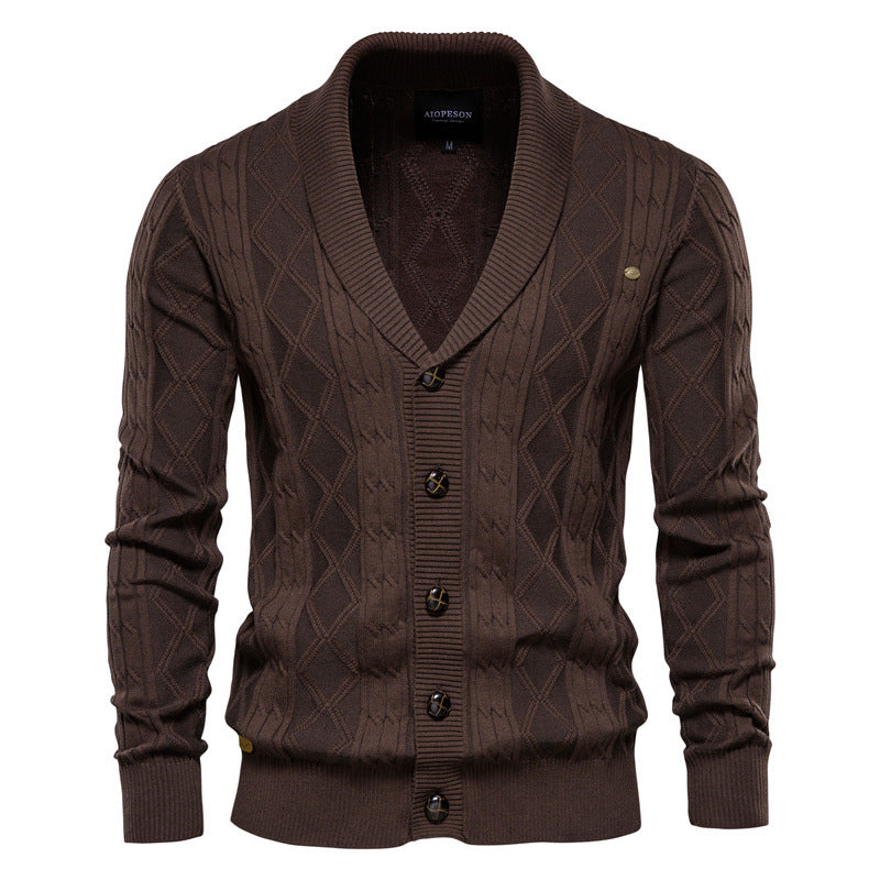 Men's Cardigan Padded Sweater