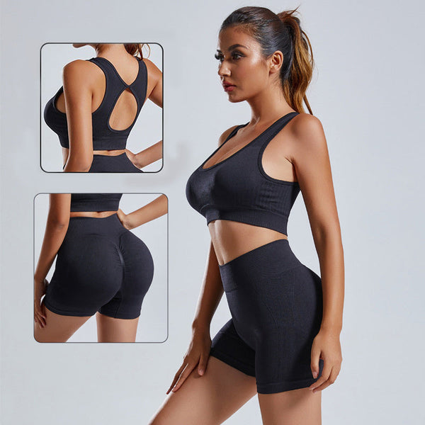 2pcs Yoga Set Women's Vest And Shorts Tracksuit