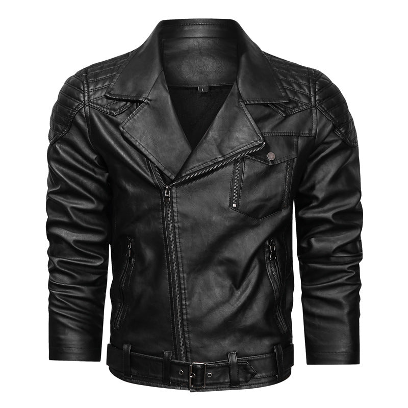 PU Leather Jacket Racing Motorcycle Men's Jacket