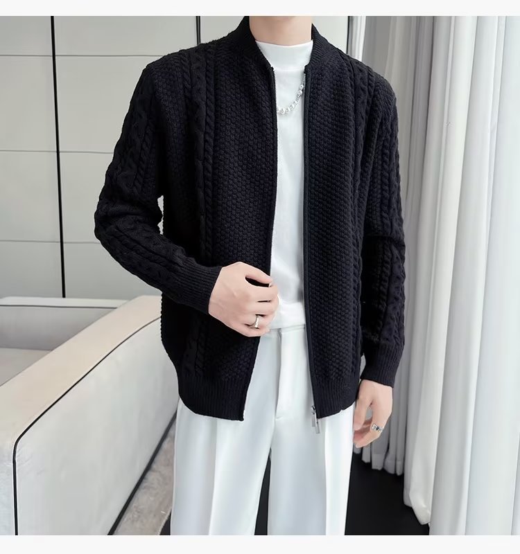 Zipper Knitted Cardigan For Men