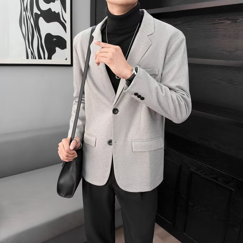 Men's Korean Casual Versatile Solid Color blazer Jacket