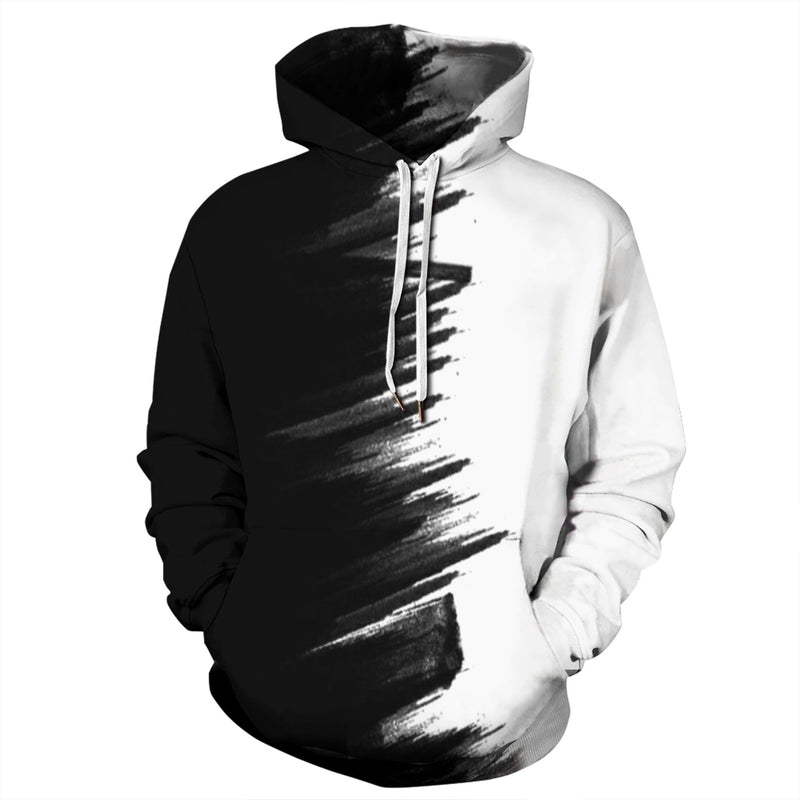 Men Sports Large Size Print Pullover Hoodie