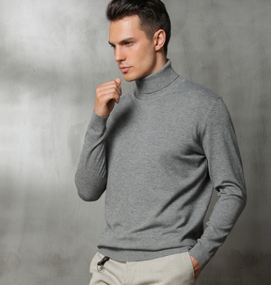 Maglione a collo alto da uomo slim trend studentesco