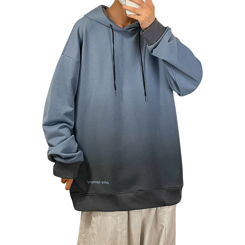 Men's Gradient Hooded Trendy Loose Sweater