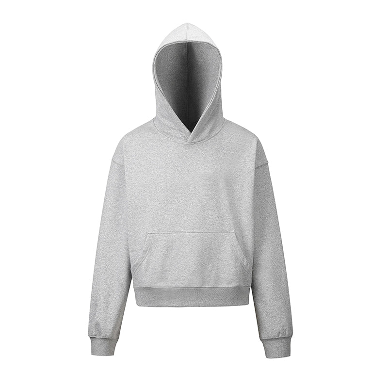 Brushed Basic Solid Color Short Hoodie For Men And Women