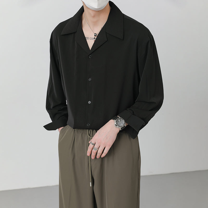 Loose Senior Drape Long-sleeved Shirt Male