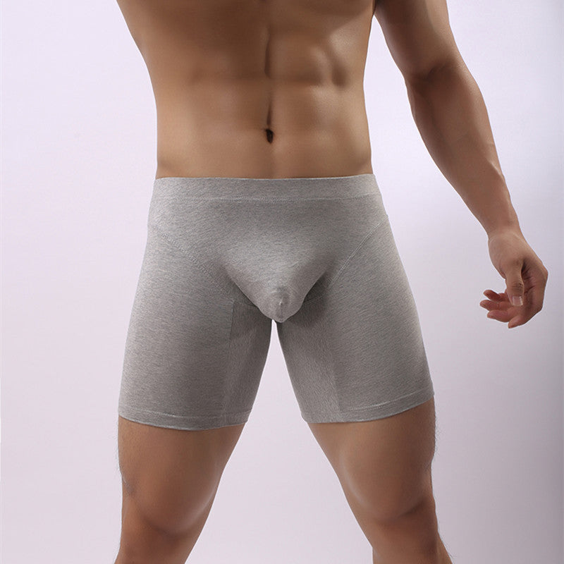 Pure Cotton Men's Briefs Extended Flat Corner Anti-friction Leg