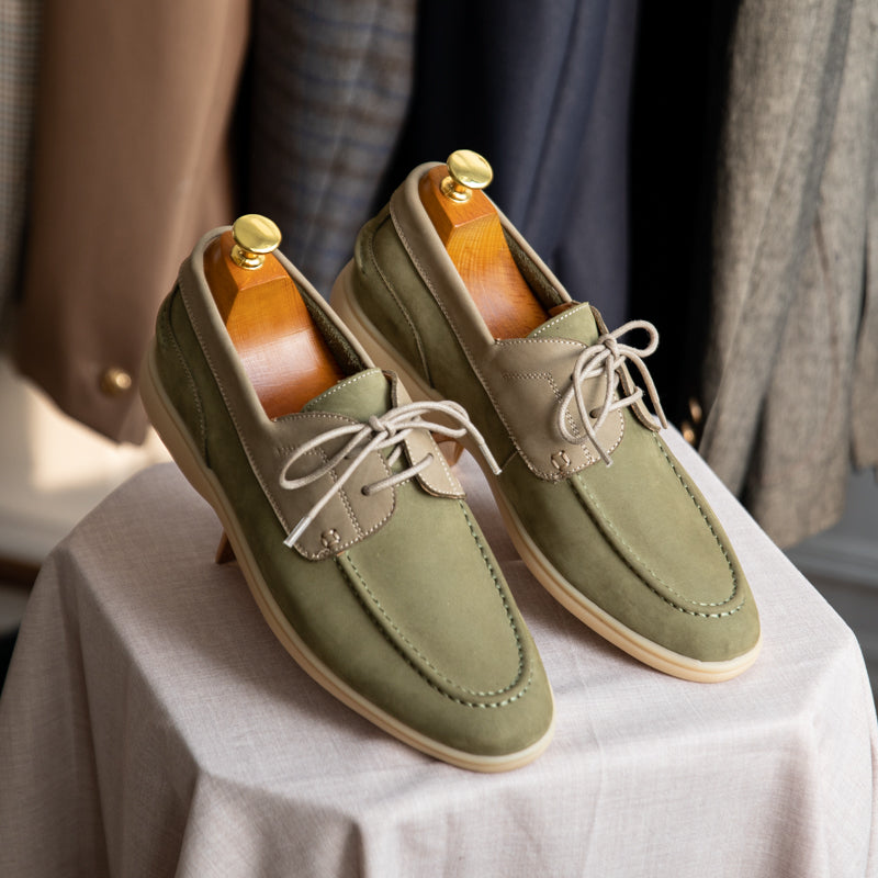 Hamptons Suede Lace-Up Boat Shoes