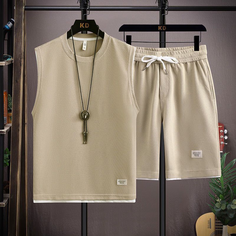 Summer T-shirt Casual Shorts Ice Silk set