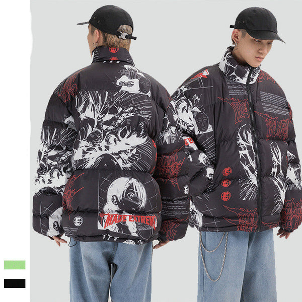 Personalized Creative Printing Men And Women Thick Cotton jacket