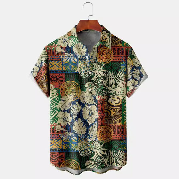 Summer Casual Printed Hawaiian Shirt Men