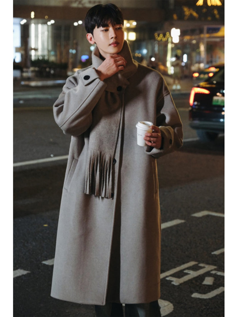 Men's Autumn And Winter Yuppie British Style Woolen trench Coat