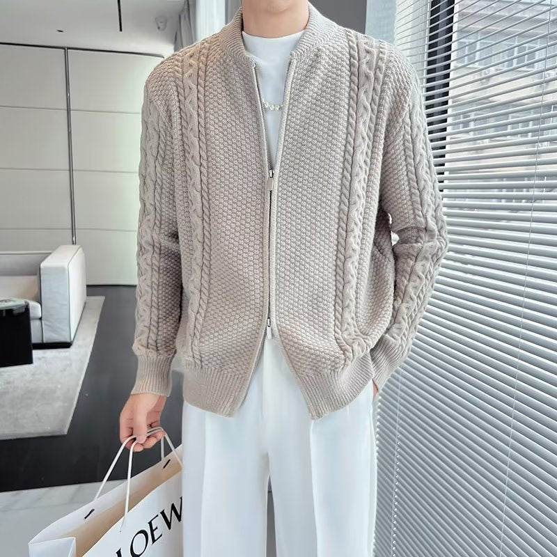 Zipper Knitted Cardigan For Men