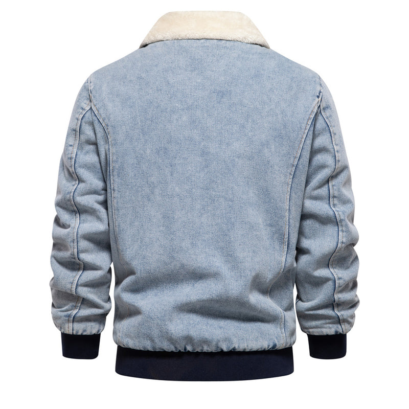 Chaqueta vaquera de felpa para hombre