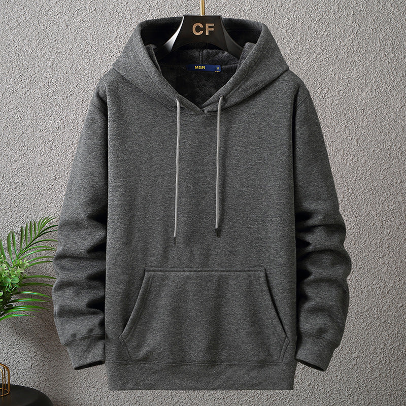 Winter Fleece-lined Pullover Hoodie