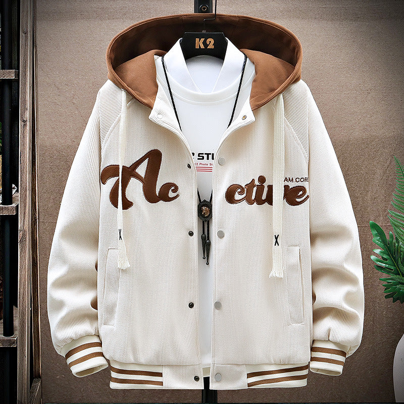 Youth Baseball Jacket Spring And Autumn Hooded Jacket