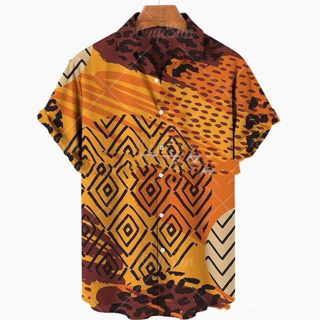 Casual printed short Sleeve summer Shirt Men