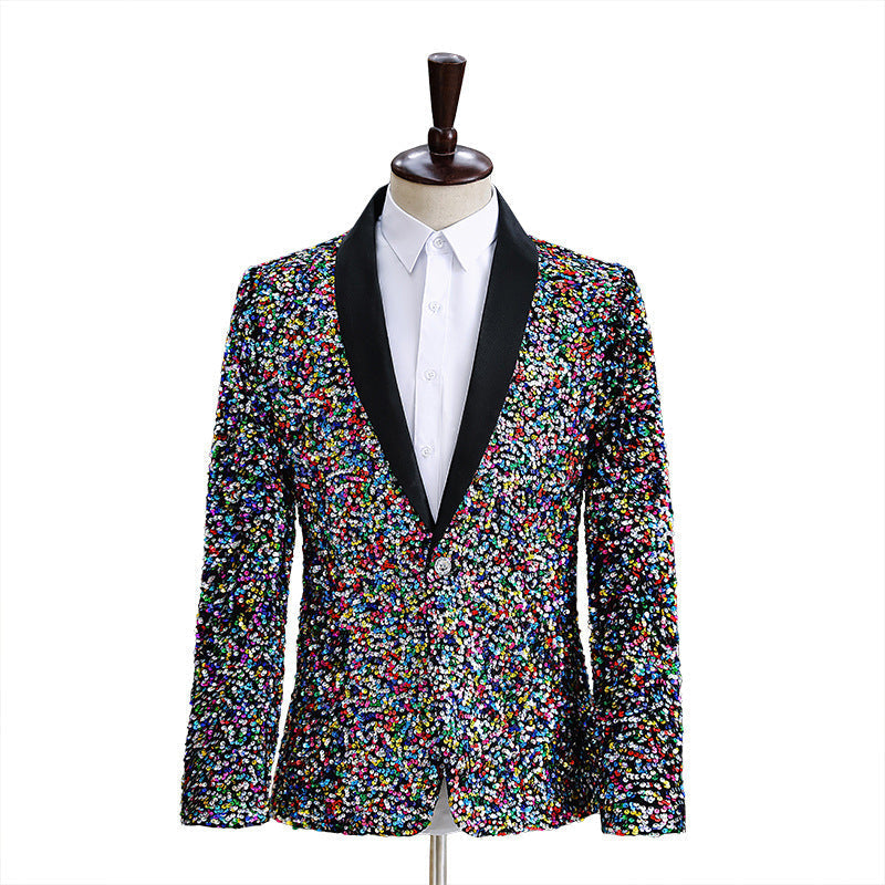 Men's Colorful Sequin Fashion-color suit Coat