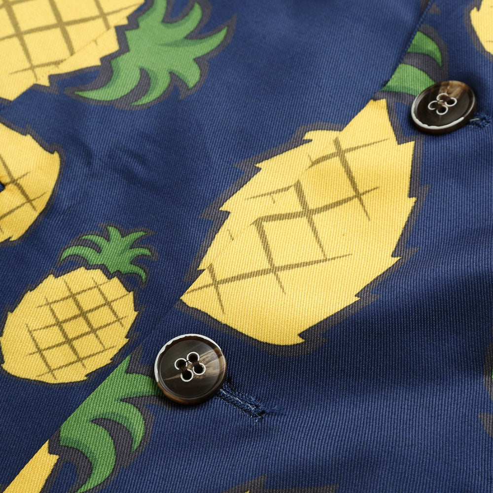 Male Hawaiian Vacation Pineapple Fruit Casual Suit