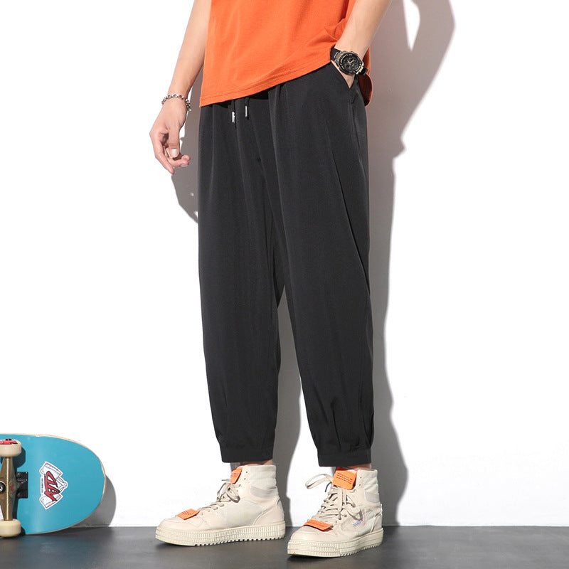 Summer Casual Ice Slik Trousers Jogger Hiking Sports Pants Men